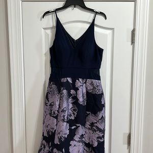 Xscape purple floral bridesmaid/prom dress